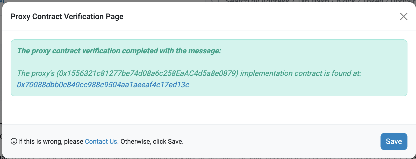 Save proxy confirmation